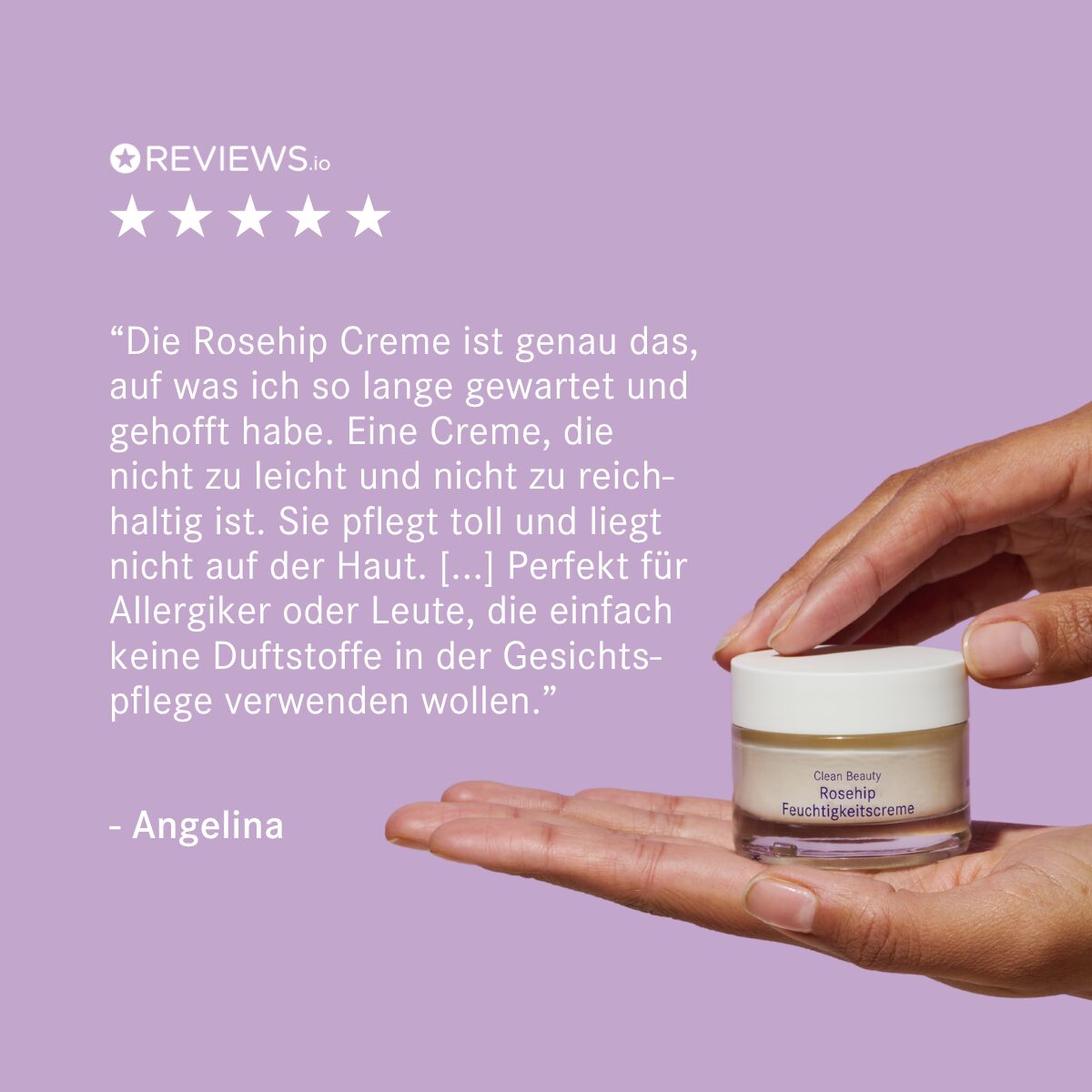 Clean Beauty Rosehip Feuchtigkeitscreme von i+m Naturkosmetik