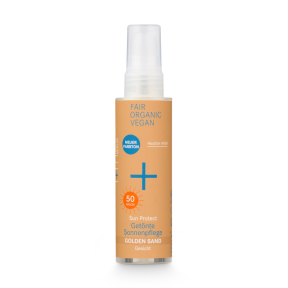 Getönte Sonnenpflege Gesicht 50 Golden Sand von i+m Naturkosmetik